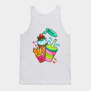 Cute kawaii doodle snack time Tank Top